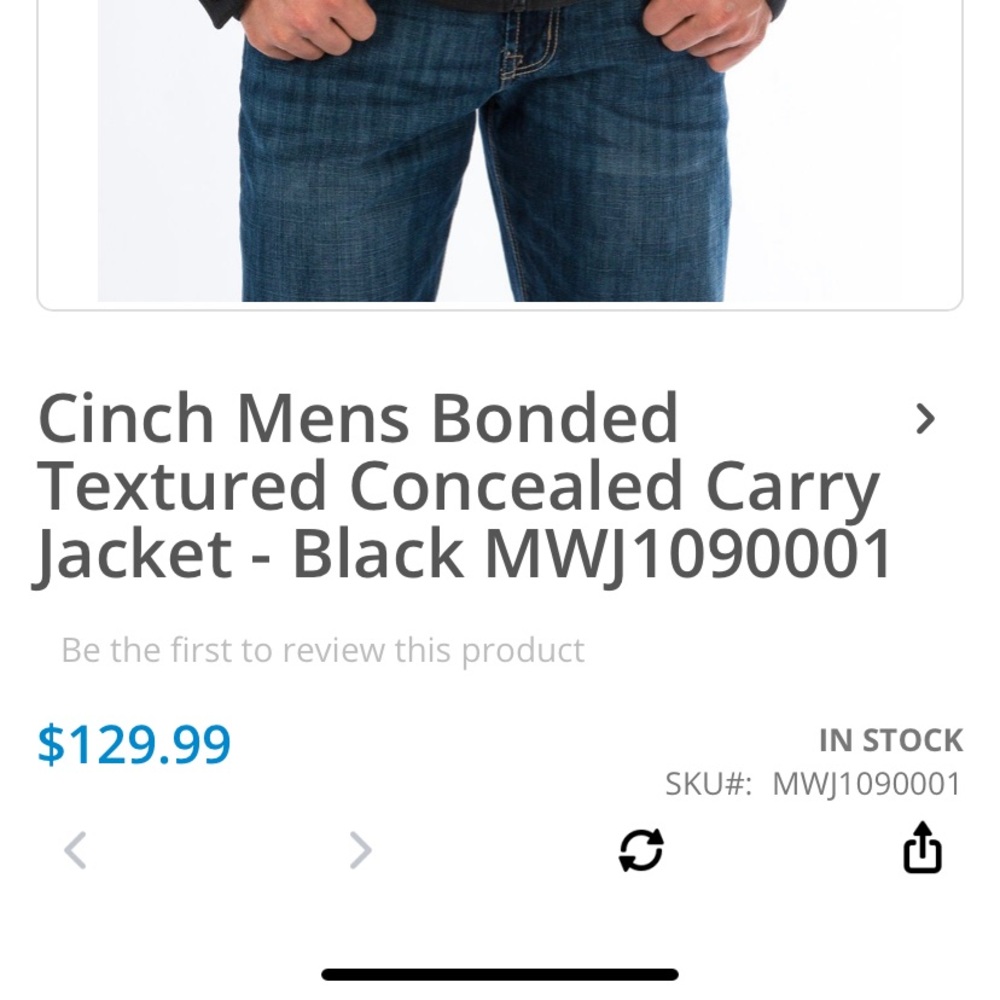 Cinch Mens Bonded Textured Concealed Carry Jacket